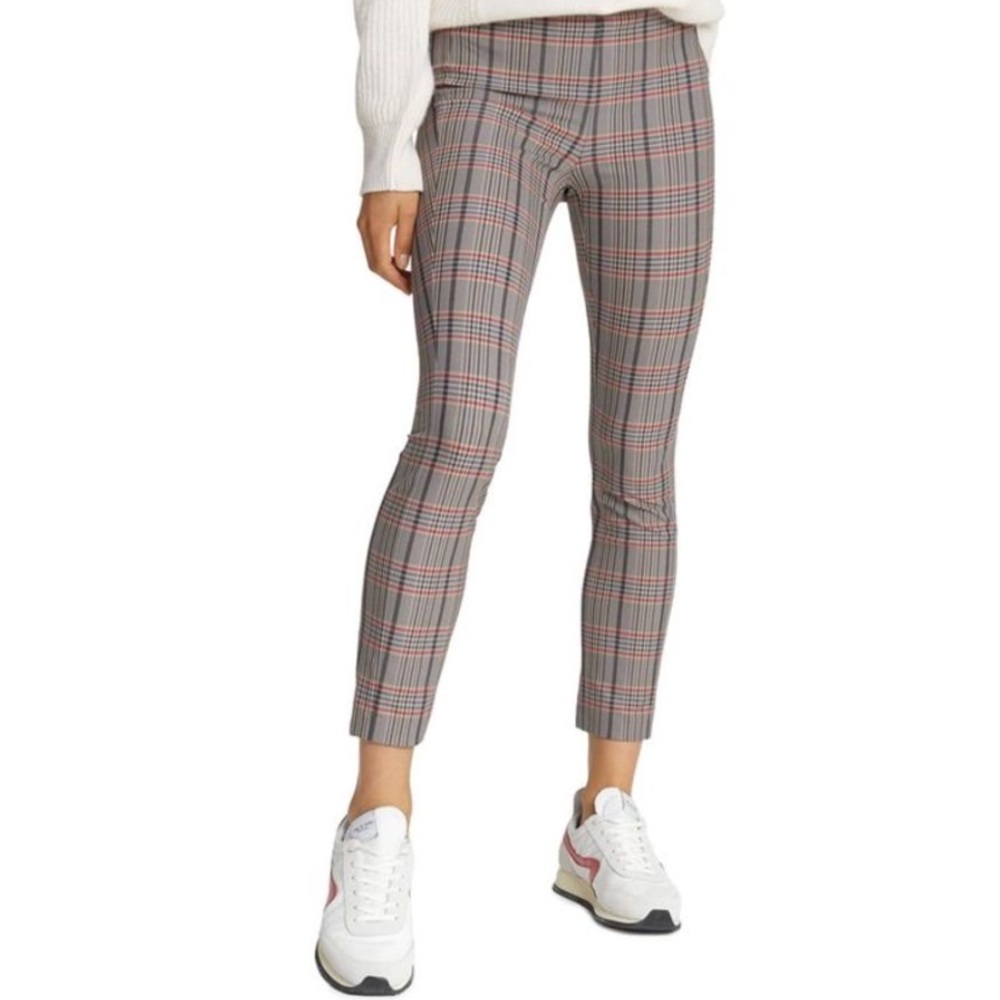 Rag & Bone Women's Monet Back Zip Plaid Crop Multi Color Trousers Pants Size 2,